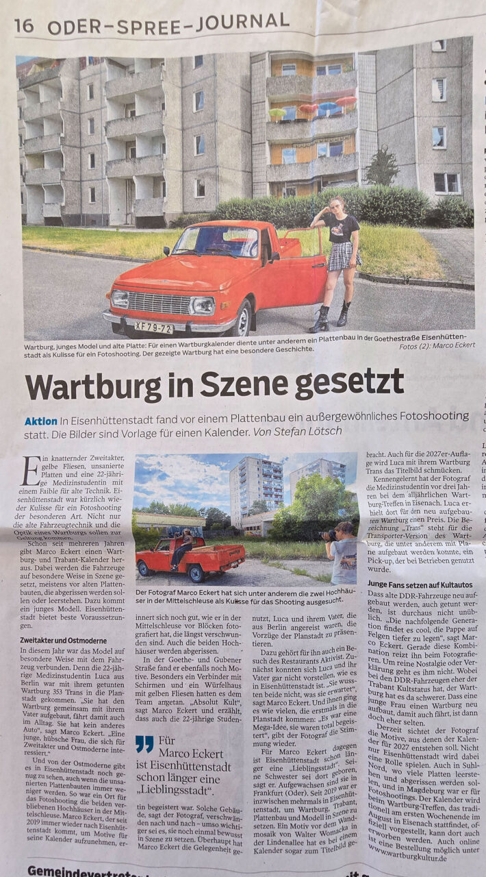 WartburgKultur in der Presse, im Oder-Spree-Kanal: Wartburg in Szene gesetzt. WartburgKultur in der Presse, im Oder-Spree-Kanal: Wartburg in Szene gesetzt.